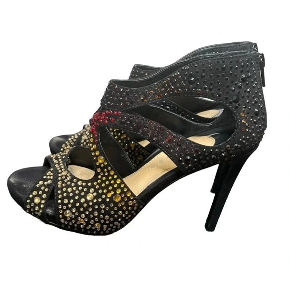 Gianni Bini Shoes - Gianni Bini gemstone red yellow black caged heels pumps size 7